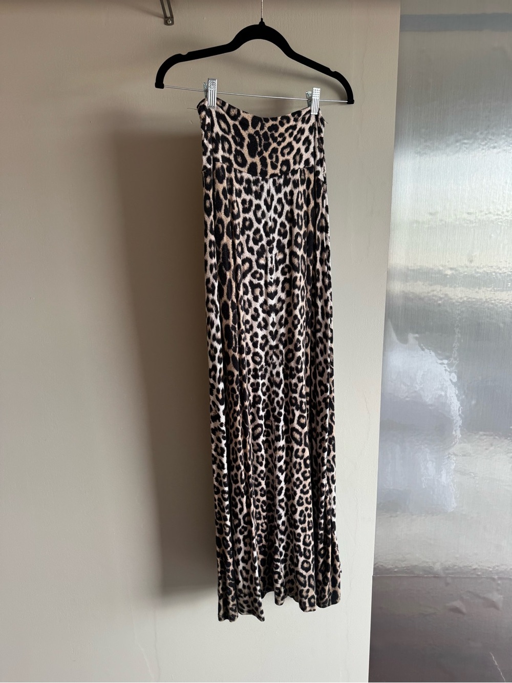 bobeau Leopard Print Maxi Skirt in Brown and Black
